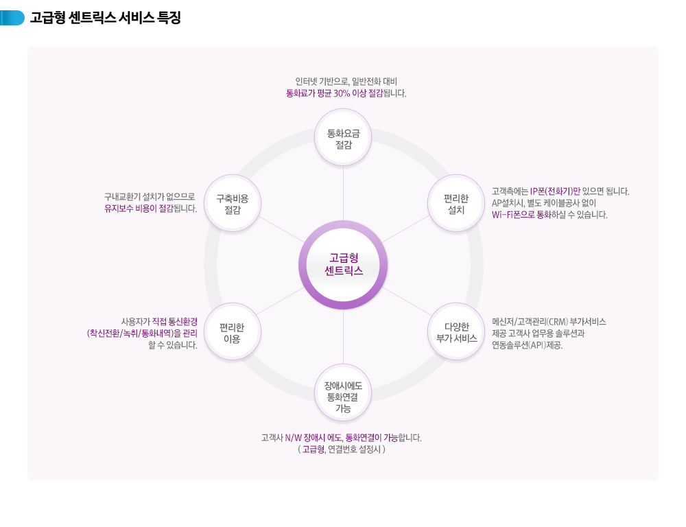 기업인터넷전화 고급형센트릭스 특징