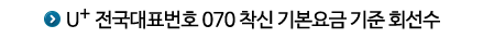 대표번호 070착신 정액형 기본요금 기준 회선수