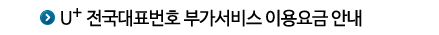 대표번호 부가서비스 이용요금 안내